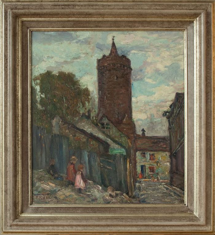 Ernst Kolbe - Zaułek z Basztą Białogłówką